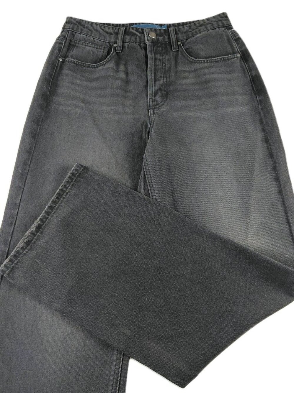 Indigo Rising High Rise Wide Leg Jean Women's Size 5/6 Black Wash Button Fly